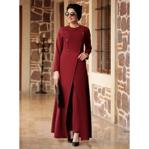 Real Woman classy outfit Sets, long coat dress with pant, trouser outfit professional wear, muslim cover up. modest wear C32