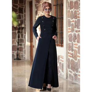 Real Woman classy outfit Sets, long coat dress with pant, trouser outfit professional wear, muslim cover up. modest wear C32