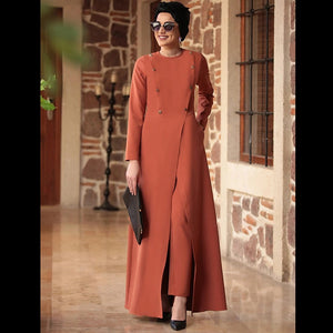 Real Woman classy outfit Sets, long coat dress with pant, trouser outfit professional wear, muslim cover up. modest wear C32