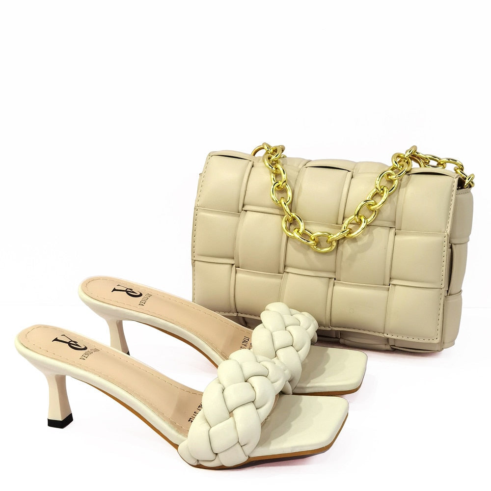 High Fashion Shoes and Bag for Party, Wedding, special occasions, Italian style, African Shoes and Bag Set