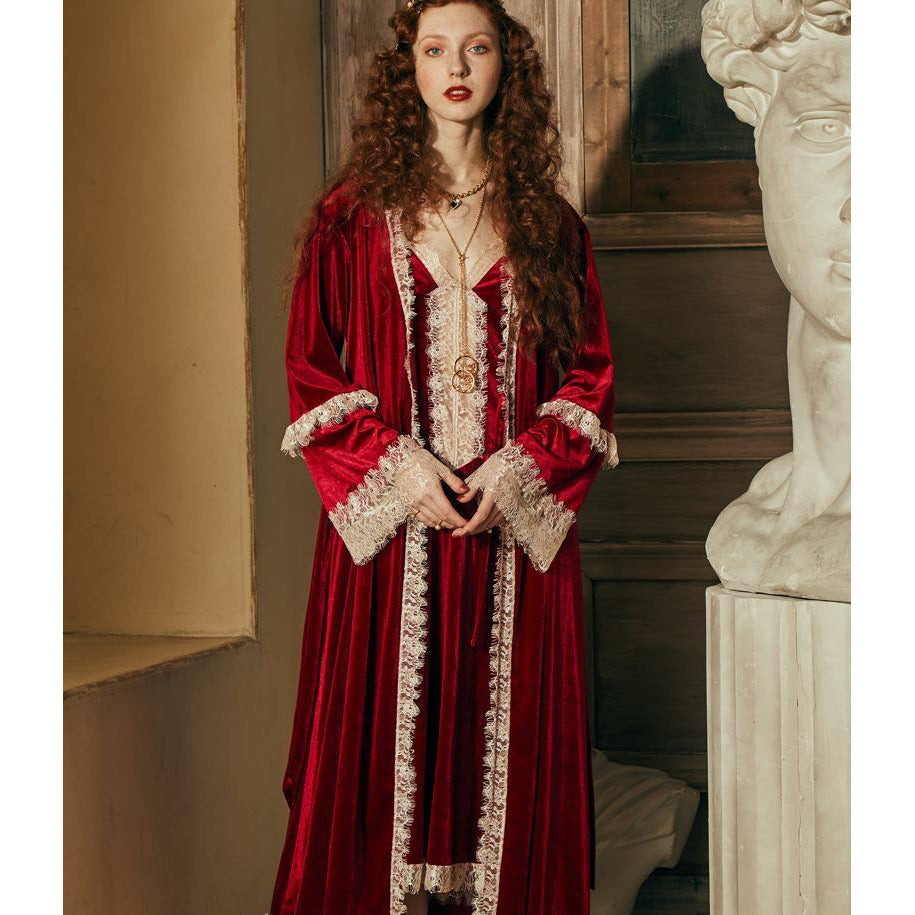 Peignoir set, Romantic Robe Set, Vintage long nightgown, silky Sleepwe –  Yes to Elegance
