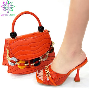 New Arrival African Hot Sale Sandals Footwear Women Shoes and Bag Set Italian Shoe and Bag To Match Wedding Party