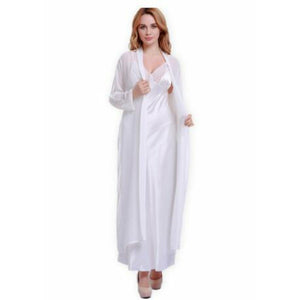 2pc Modern long nightgown, Robe+ Nightgown, Women Sleepwear, C30