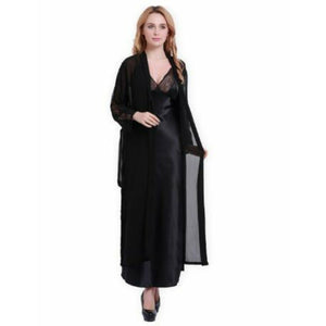 2pc Modern long nightgown, Robe+ Nightgown, Women Sleepwear, C30