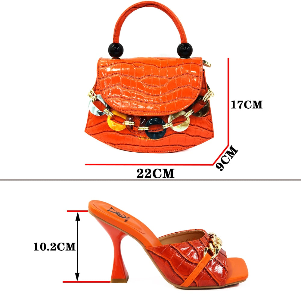 New Arrival African Hot Sale Sandals Footwear Women Shoes and Bag Set Italian Shoe and Bag To Match Wedding Party