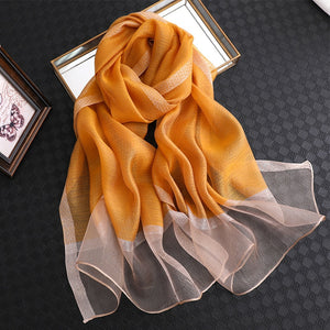 elegant Silk Scarf For Women, Long Size Pashmina, Lady Shawl, Female headWraps Hijabs Solid Soft Beach cover