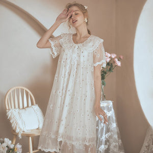 Modern short nightgown, romantic nightie, vintage nightgown, 2pc nightgown and robe, C60