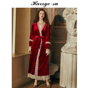 Peignoir set, Romantic Robe Set, Vintage long nightgown, silky Sleepwe