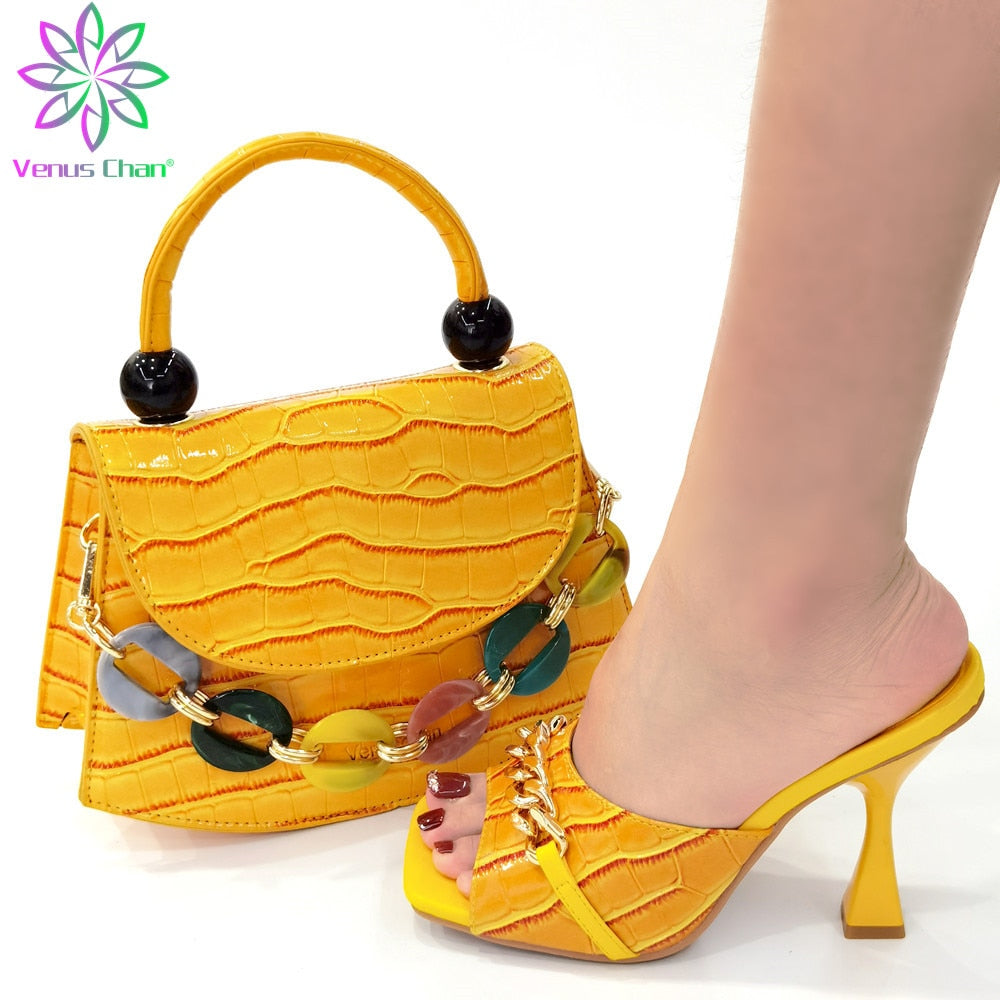 New Arrival African Hot Sale Sandals Footwear Women Shoes and Bag Set Italian Shoe and Bag To Match Wedding Party