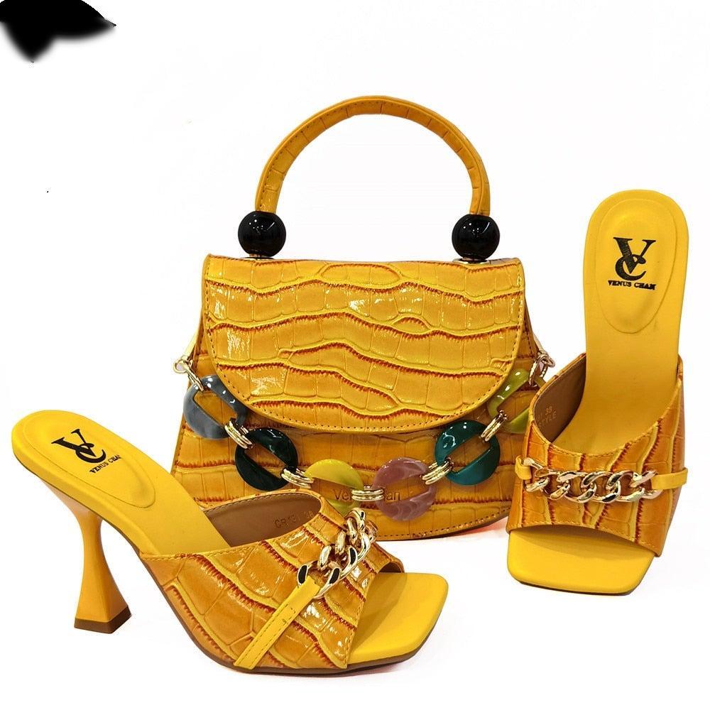 High Fashion Shoes and Bag for Party, Wedding, special occasions, Italian style, African Shoes and Bag Set